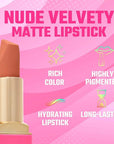Juvia's Place The Nude Velvety Matte Lipstick In Vogue - Long-lasting Lipstick, Rich-Color Lip Makeup, Creamy with Matte Finish, Beauty & Lip Products