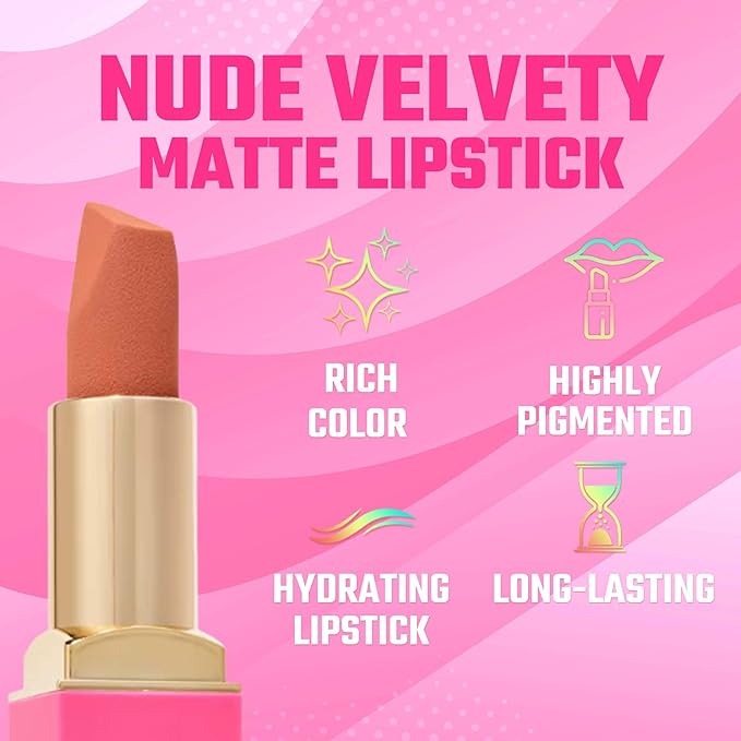 Juvia's Place The Nude Velvety Matte Lipstick In Vogue - Long-lasting Lipstick, Rich-Color Lip Makeup, Creamy with Matte Finish, Beauty & Lip Products