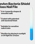 Revlon Glass Nail File, Manicure Tool for Shaping Natural Fingernails, Self-Cleaning with Bacteria Shield Technology, 1 Count