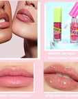 Lip Gloss Oil Set-2 Colors Hydrating Tinted Lipgloss Lip Glow Oil,Non-sticky Shiny and Vegan Lip Glaze, Glitter Crystal Jelly Lip Glaze,Women's Day Makeup Gift Kit for Women Girl-Set D