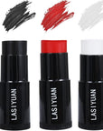 Face Body Paint Stick (BLACK+WHITE +RED)，Water Resistant Sports Body Makeup Athletes Softball，Professional Halloween Face Makeup Kit ，for Halloween costume， Zombie Clown Vampire