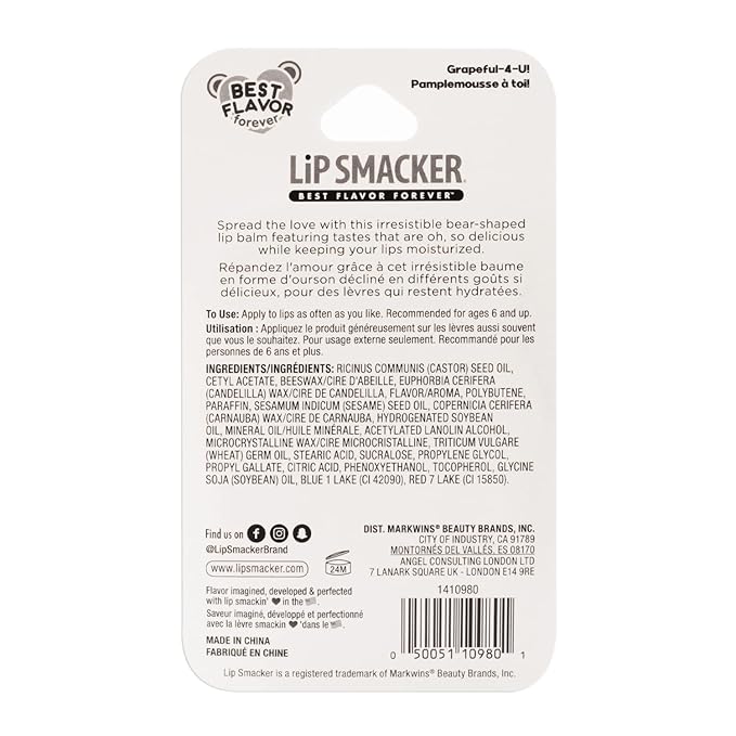 Lip Smacker Sugar Bear Lip Balm Grapeful-4-U