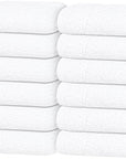 Tens Towels Pack of 12 Washcloths, 12 x 12 Inches, Lighter Weight, Quick to Dry, Super Soft & Absorbent, Gentle Face Towels, Hotel Quality, Perfect for Bathroom, Gym, Spa (White, 12 Pack)