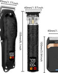 Professional Hair Clipper Set for Men Electric Shaver Razor Cordless Hair Cutting Barber Clippers Beard Trimmer Men’s Grooming Kit Gifts for him (Black)