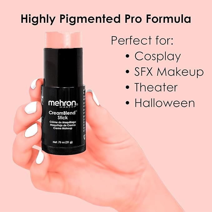 Mehron Makeup CreamBlend Stick | Face Paint, Body (Pastel Orange) 75 oz