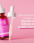 SeoulCeuticals Korean Skin Care Kojic Acid Serum Alpha Arbutin – Dark Spot Remover Corrector Glycolic Acid + Salicylic Acid K Beauty 1oz