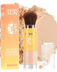Mineral Powder Sunscreen Setting Makeup - SPF 35 Brush On Sunscreen for Face & Scalp & Hair, Natural Matte Loose Finishing Powder, Oil Control Lightweight Breathable (#04 Medium)