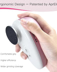 AprElm-E5 Rechargeable Electric Foot Callus Remover with 3-Sizes 120Pcs Sandpapers, Professional 1000RPM Electric Foot File with Organizer, Pedicure Tools Gifts for Women Men (Pink-White)