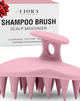 Fiora Naturals Scalp Massager Shampoo Brush - Silicon Scalp Scrubber & Exfoliator for Dandruff Removal and Hair Growth, Brush for Wet & Dry Hair, for Men, Women, Kids - BPA Free