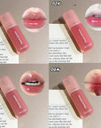 4Pcs Hydrating Lip Gloss Set,Non-Stick Cup,Glossy Finish,Highly-Pigmented Korean Lip Glaze,Plumping Lipgloss,Moisturizing Water Mirror Liquid Lipstick,Long-lasting Natural Makeup
