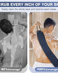 Exfoliating Back Scrubber with Handles, 38.5 Inch Double-Sided Back Exfoliator Body Scrub Towel, Exfoliating Washcloth Bath Tool for Use in Shower, Back Washer to Deep Clean Your Skin for Men & Women