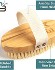 Firm Dry Brush & Shower Brush for Body - Handheld Back Scrubber Body Brush Exfoliator & Dead Skin Remover for Body Firm & Tighten Skin Improve Circulation for Men & Women by M3 Naturals