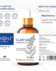 HIQILI 1 Fl Oz Clary Sage Oil Essential Oil, 100% Pure Undiluted for Diffuser, Aromatherapy - 30ml