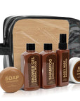 Gift Sets for Men Bath and Body Mens Gifts 6pcs Sandalwood Travel Size sets with Shampoo, Shower Gel, Soap, Body Lotion, Birthday Gifts for Men, Self Care Fathers Day Gifts