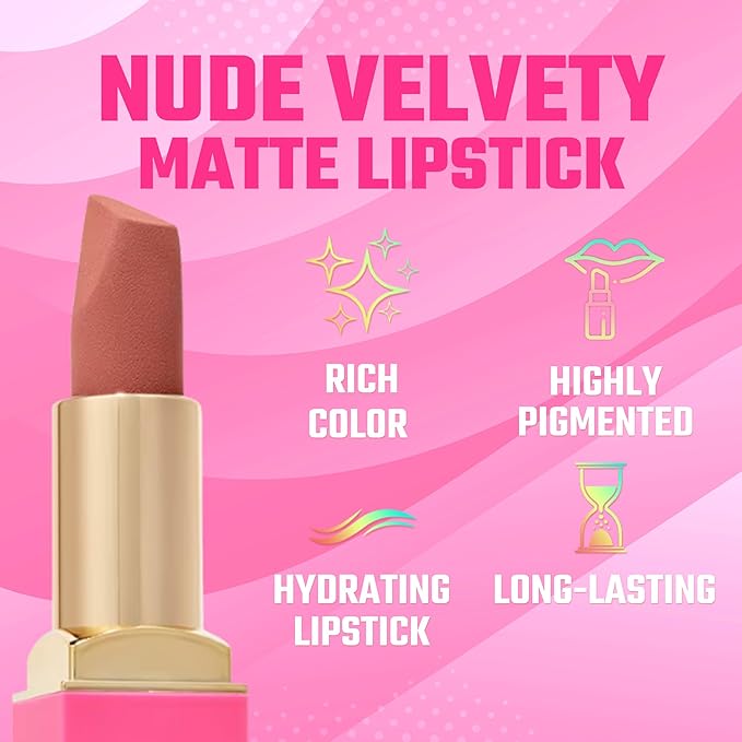 Juvia's Place The Nude Velvety Matte Lipstick Me - Nude, Long-lasting Lipstick, Rich-Color Lip Makeup, Creamy with Matte Finish, Beauty & Lip Products