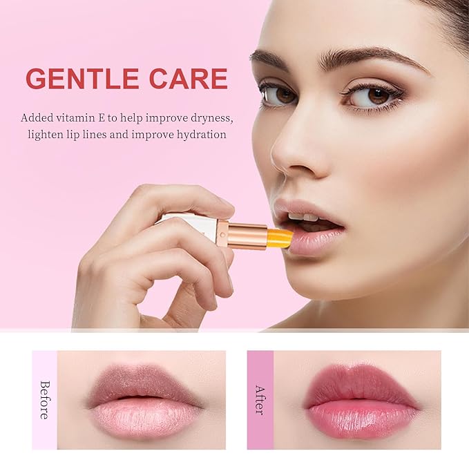 Color Changing Lipstick, 6-Colors Lip Stain Temperature Activated Vegan Formula, Magic Lipstick Long-Lasting, Nourishing, Cruelty-Free & Vegan #light blue