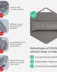 Silicone Body Scrubber - Exfoliating Bath Brush and Skin Cleanser - Shower Sponge for Gentle Body Scrub and Wash - Silicone Scrubbing Care Tool for a Refreshed and Renewed You - Gray