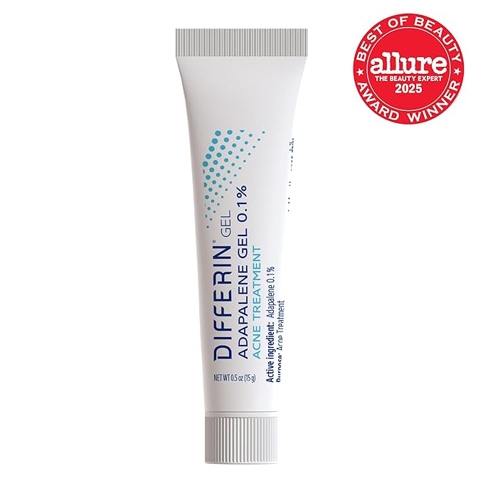 Differin Acne Treatment Gel, 60 Day Supply, Retinoid Treatment for Face with 0.1% Adapalene, Gentle Skin Care for Acne Prone Sensitive Skin, 15g Tube (Pack of 2) (Packaging May Vary)