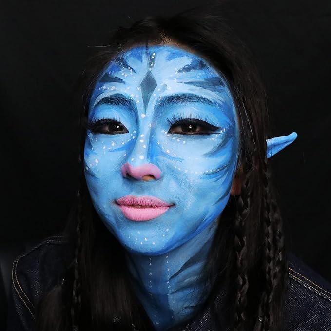 MEICOLY Blue Face Body Paint Stick(1.06 Oz), Scary Clown Blue Makeup Face Paint,Blue Eye Black Baseball,Body Paint for Halloween Special Effects Smurf Mystique Cosplay Avatar SFX Makeup