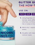 Unicorn Snot Face & Body Glitter Gel - Cosmetic-Grade Holographic Glitter - Stocking Stuffers for Women, Gifts for Teen Girls - Safe for Face, Easy Application & Removal - Blue Glitter, 1.7oz (Sky)