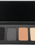 Matte Black, Silver Grey, Light Brown and Off White Vegan Eyeshadow Mini Palette; Talc, Paraben & Cruelty Free