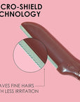 JAPONESQUE Dermaplaner and Cooling Eye Roller - Dual Ended Dermaplaning Facial Razor with Soothing Roller Ball Massager- Tool for Exfoliation, Hair Removal, Face Massage