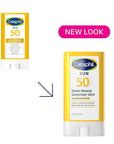 Cetaphil Sheer Mineral Sunscreen Stick for Face & Body, 0.5oz, 100% UVA/UVB Mineral Sunscreen: Zinc Oxide & Titanium Dioxide, Broad Spectrum SPF 50, For Sensitive Skin
