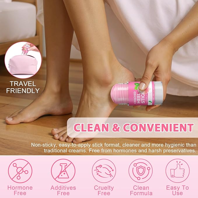 Urea Cream Stick 60% plus Salicylic Acid 2%, Maximum Strength Urea Foot Cream for Dry Cracked Feet, Knees, Elbows, Hands, Exfoliating Dead Skin, Softening Skin (1 PC Peach Scent, 40G)
