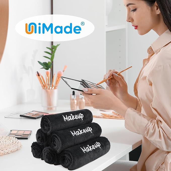 Makeup Remover Cloth, 48 Pack Black Facial Wash Cloths, Soft Coral Fleece Microfiber Towel for Face, Hand, and Bathroom(13" x 13")