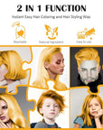 Gold Temporary Hair Color Wax, Golden Instant Natural Hairstyle Cream Dye, Blonde Washable Styling Pomadesfor Men Girls Women Youth, Disposable Coloring Mud for Party Cosplay DIY Halloween