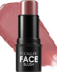 FOCALLURE Cream Blush Makeup,Buildable Blush Stick for Cheeks,Matte and Dewy Finish,Long Wearing,Easy Application,Lightweight Multi Stick,DARK ROSE