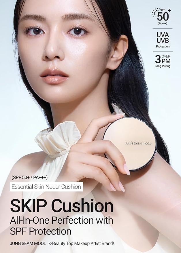 [SPF Included] JUNGSAEMMOOL OFFICIAL Essential Skin Nuder Cushion (02 Fair Light) | Refill Included | Natural Finish | SPF50 Broad Spectrum | Makeup Artist Brand | Cream Foundation