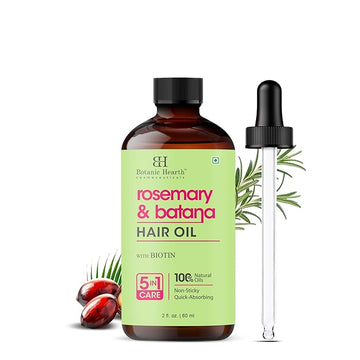 Botanic Hearth 100% Pure Rosemary Batana Oil For Hair Growth | Infused with Biotin, Jojoba & Castor Oil | Hair Oil Repairs Dry Damaged Hair, Strengthening, Healthier - Hair Tonic, 2.0 fl oz