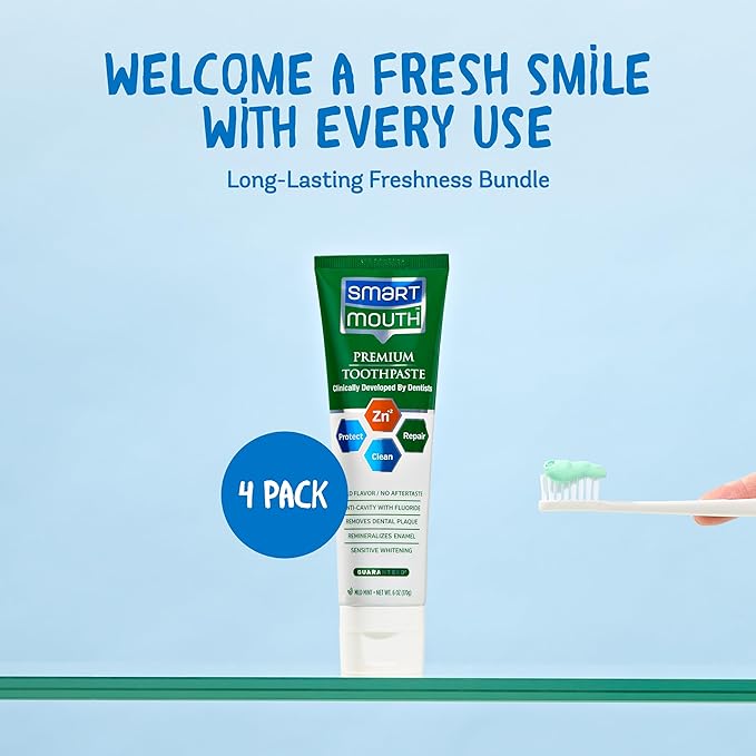 SmartMouth Premium Toothpaste for Elite Oral Health Protection, 6 oz, 4-Pack