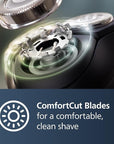 Philips Norelco Shaver 2400 Series, Wet and Dry Electric Shaver, Pop-up Trimmer, P-Cap, Deep Black, Model X3001/90