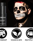 Black Face Body Paint Stick, Football Baseball Eye Black Stick, Waterproof Full-Coverage Face Makeup for Halloween Zombie Clown Vampire Skeleton Skull Joker Cosplay Makeup