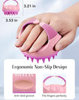 HEETA Scalp Massager with Soft Silicone Bristles for Hair Growth, Dandruff Removal, Itching Relief - Shampoo Brush for Hair Care and Relaxation (Coral Pink & Green)