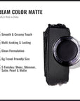 Oulac Matte Eyeshadow - Black Matte Finish Blendable Smokey Eye, Waterproof & Longwear Up to 12H Intense Color for Halloween Makeup, Goth Makeup