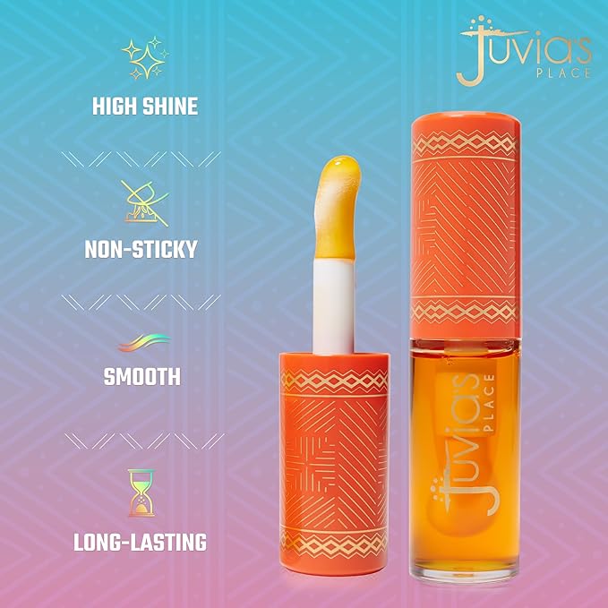 Juvia's Place Magic Lip Oil - Sweet Orange - Smooth, Hydrating w/Vitamin E for Soft, Glossy, Juicy Lips - Infused with Fruit Extracts - Tinted, Shimmering, Lightweight & Non-sticky Lip Oil for Summer