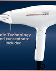 Conair Hair Dryer, Worldwide Travel Hair Dryer with Smart Voltage Technology and Folding Handle, Includes Concentrator