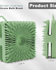 Silicone Body Scrubber, Silicone Loofah Double-Sided Body Brush,Silicone Shower Scrubber and Scalp Massager Shampoo Brush for Sensitive Kids Women Men All Kinds of Skin (Grass Green)