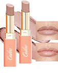 Oulac Beige Nude Satin Lipstick Set - Matte Lip Base, Full Coverage Lip Color, Satin Matte Finish, Cream Texture, Hydrating, Infused with Hyaluronic Acid, 4g*2 SG01+SG02