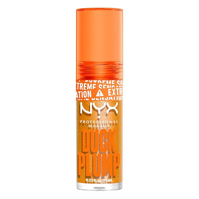 NYX PROFESSIONAL MAKEUP Duck Plump High Pigment Lip Gloss, Lip Plumper Gloss with Spicy Ginger - Flippin Slime