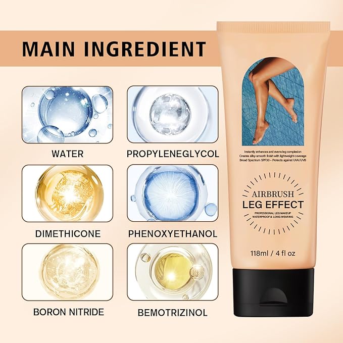 Leg Makeup, Tattoo Cover Up Makeup 24-Hour Long-Lasting Sweatproof Waterproof Body Makeup No Transfer. #03 (Bronze)