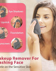 Makeup Remover Cloth, 6" x 6" Make Up Towels Reusable Face Cloth for Washing Face, Makeup Remover Pads Microfiber Face Washcloth with Mesh Bag, Just Water, 12 Pack, Cool Grey