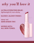 Burts Bees Gloss and Glow Glossy Balm, 100% Natural Origin, Wine Wednesday, 1 Tube