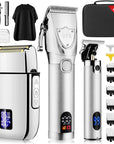 Suttik Professional Hair Clippers Set for Men, Electric Foil Shavers for Men, Barber Kit Clipper and Trimmer Set with Travel Case