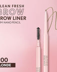 Covergirl Clean Fresh Brow Nano, 200 Blonde, Eyebrow Pencil, Ultra-Precise Tip, Waterproof, Transfer-Resistant, Built-In Spoolie, Vegan Formula, 0.001oz
