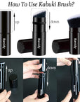 Makeup Brush Kabuki Face Brushes Retractable Travel Blush Kabuki Brush Portable Flawless for Foundation, Powder Blush, Bronzer, Buffing, Liquid, Cream, Cruelty Free with Cover(1PCS)