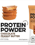 Clean Simple Eats Whey Protein Powder, Chocolate Peanut Butter Flavor Naturally Sweetened, 100% Grass Fed Protein Powder with Digestive Enzymes & No Artificial Ingredients, Gluten Free, 10 Stick Packs